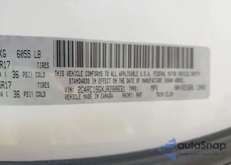 2018 Chrysler Pacifica Touring L z USA, uszkodzony, nr VIN 2C4RC1BGXJR280631